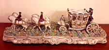 Porcellana Luigi Fabris capodimonte del 1900 che rappresenta carrozza del 1700