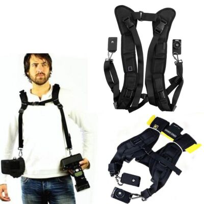 Black Double Shoulder Sling Belt Quick Strap for Canon Powershot SX60 SX50 HS