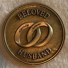 Batesville Lifestones "Beloved Husband" Bronze Magnet Medallion Rememberance