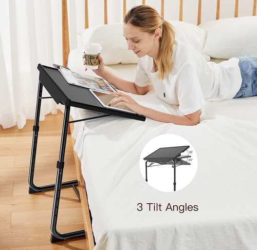 Adjustable TV Tray Table - TV Dinner Tray on Bed & Sofa, Comfortable Folding Tab - Picture 5 of 12