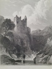 Print engraving Stonebyres Garth Castle