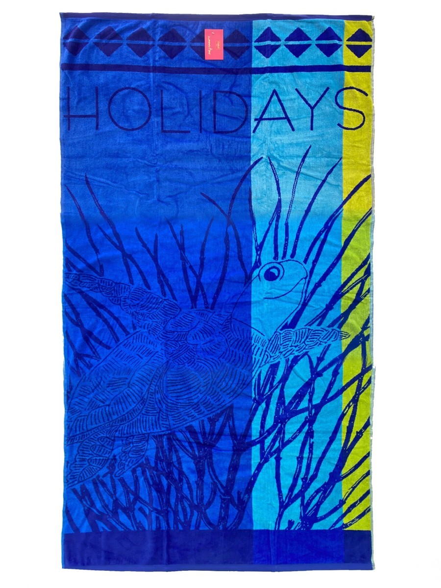 Telo Mare Tropicale Blu - 100% Cotone Egiziano, 100x180cm, 400g/m², Certificato OEKO-TEX - Foto 7