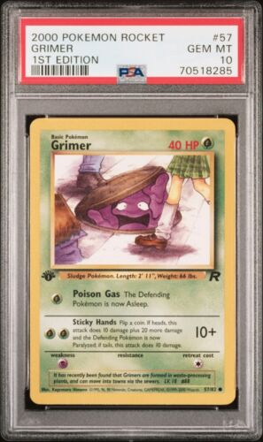 2000 Pokémon Rocket 1ère Edition # 57 Grimer PSA 10 Gemmes comme neuf - Photo 1/2