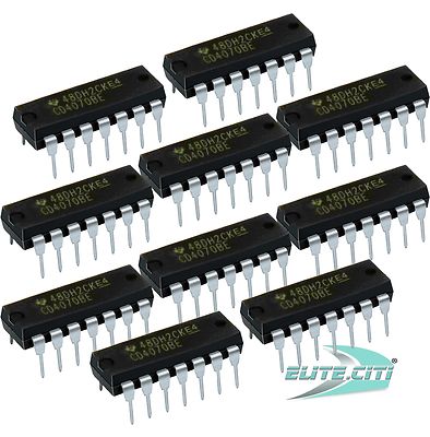10 PCS Texas Instruments CD4070BE, IC GATE, QUAD XOR GATE, 2I/P, DIP-14 