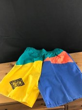 NWT VINTAGE BOYS RETRO COMPASS SWIM SHORTS/TRUNKS SZ L 14-16 MULTI-COLOR COTTON