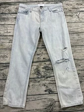 Current Elliott The Cropped Straight Jean Channon Destroy Light Wash Sz 29