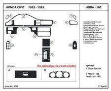 Interior Real Carbon Fiber Dash Trim Kit For Honda Civic Sedan 1992-1995 Interior Real Carbon Fiber Dash Trim Kit For Honda Civic Sedan 1992-1995