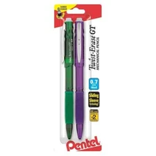 Pentel Twist-Erase GT Mech Pencil 0.7mm 2/Pk Asst Translucent Office School