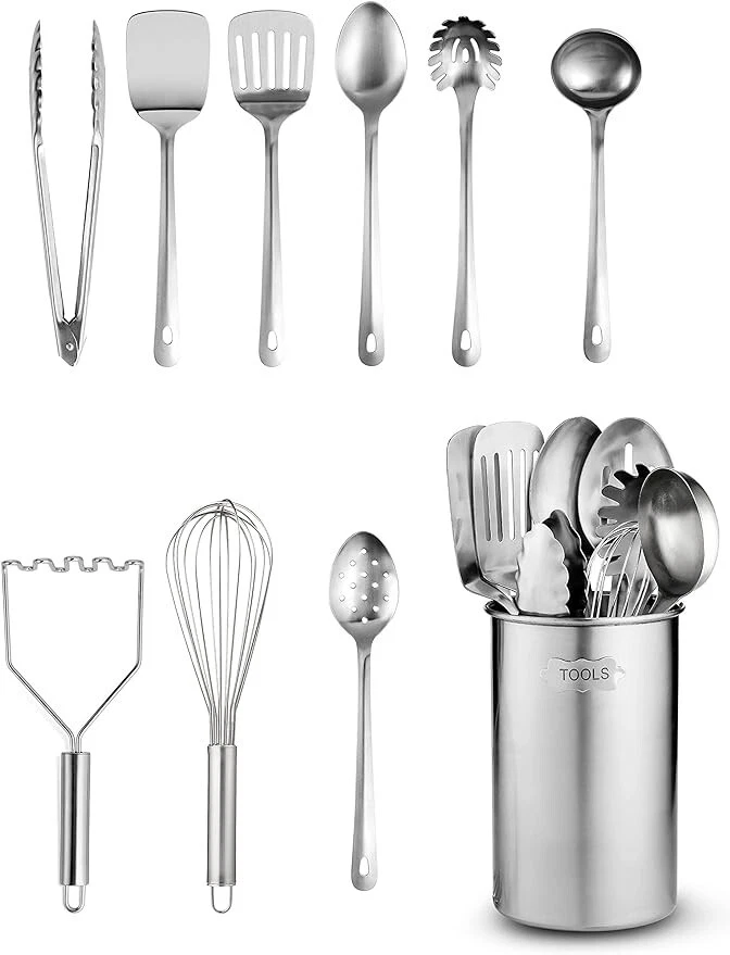 FineDine Kitchen Utensils Set, 10-Piece, Stainless-Steel Cooking Utensils, Gift
Opens in a new windo