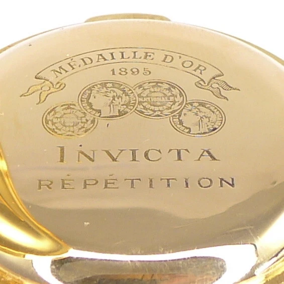 INVICTA JACQUEMART Glockenschlag Viertelrepetition Taschenuhr in Gold Schweiz - Bild 2 von 4