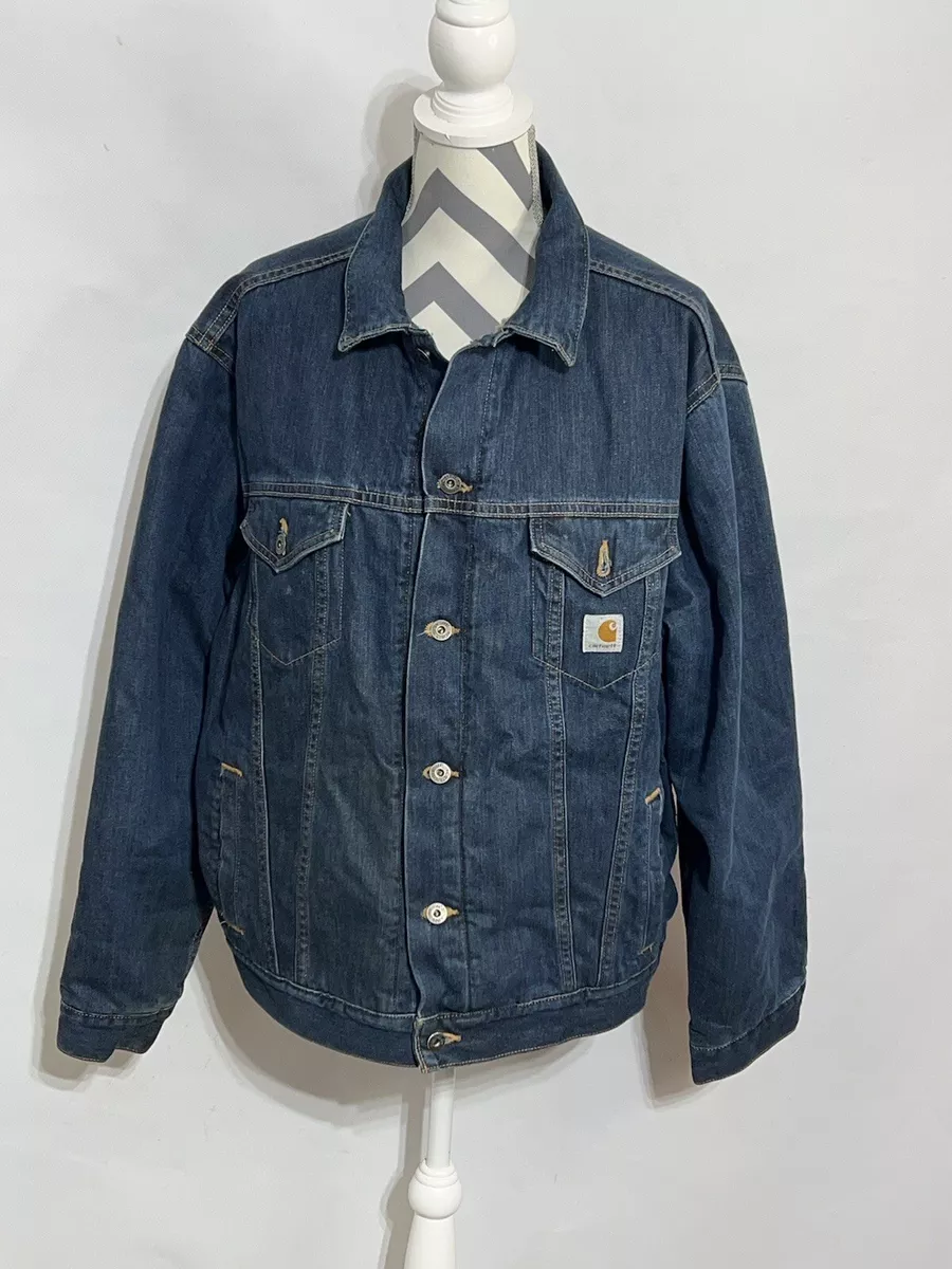 Carhartt sherpa lined top denim jean jacket