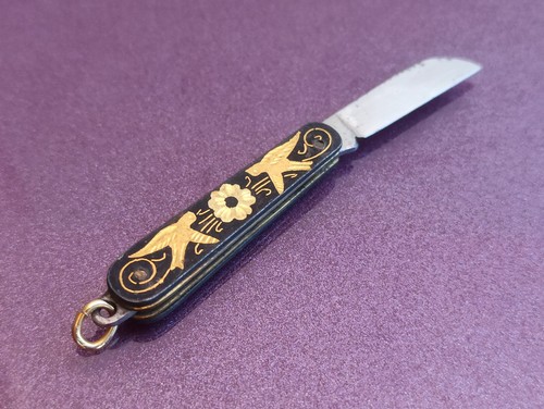 Toledo Damascus Navaja Albacete, Spain Knife, Navaja, Vintage Folding Knife - Picture 12 of 15