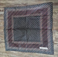 Daniel la Foret 19" square red and green silk scarf