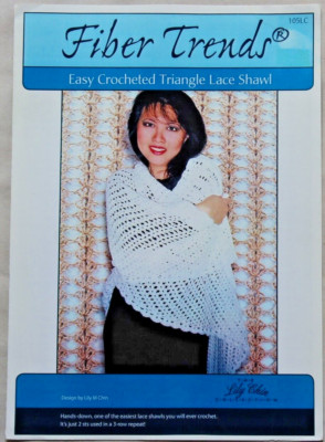 Fiber Trends Easy Crocheted Triangle Lace Shawl Pattern Leaflet 105LC