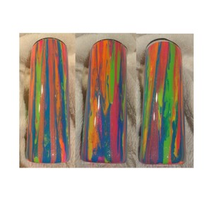 Download Neon Color Drip 20oz Glitter Skinny Tumbler Stainless ...