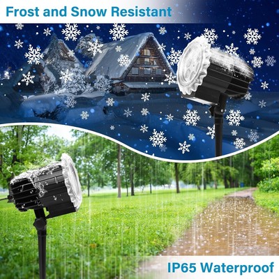 Christmas Snowflake Projector Lights Outdoor - IP65 Waterproof 360° Rotating Holiday Decor