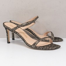 Stuart Weitzman Aleena 75 Gold Glitter Heels, Size 8 B
