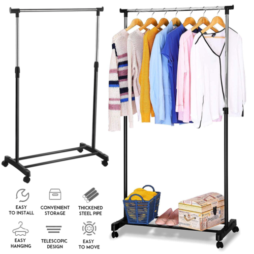 Clothes Garment Coat Hanger Rack Organizer Hat Hook Stand Shoes Storage Metal - Picture 3 of 9