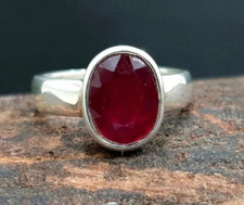Real Red Ruby Ring Sterling Silver Men's Ring Handmade Women's Ring Ruby Jewelry