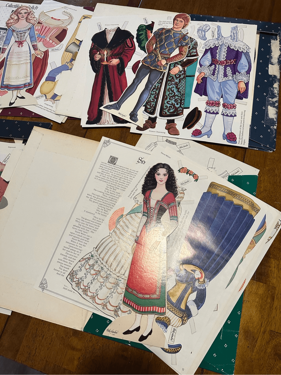 Vintage Enchanted Forest Princess Prince Paper Dolls USA Made Lot  display picture 1