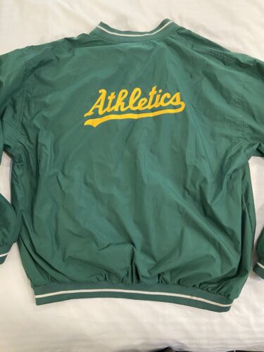 Vintage 90s Oakland Athletics A's Pullover Windbreaker Jacket Size 2XL Rawlings - Afbeelding 1 van 8