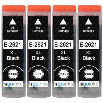 4 Schwarze Tintenpatronen für Epson Expression XP-520, XP-615, XP-710, XP-820