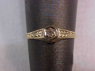 ANTIQUE OLD CUT NATURAL DIAMOND RING 14K YELLOW GOLD SIZE 2.5