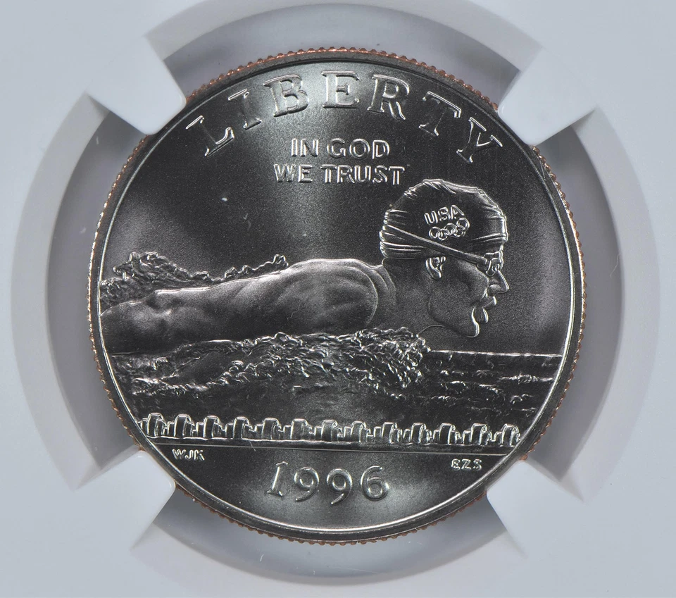 1996-S Olympic Swimming Commemorative Half Dollar MS 9.9 NGC X NGCX *2659 - Image 3 of 4