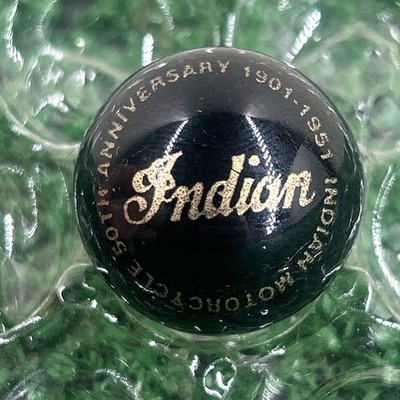 INDIAN MOTORCYCLES 1'' Black Glass 50th Anniversary 1901-1951 Shooter Marble