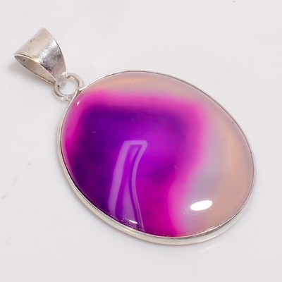 Laguna Lace Agate Pierre précieuse faite à la main en argent sterling