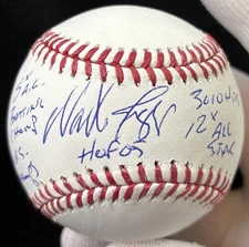 Wade Boggs Signed PEARL WHITE OML Baseball w/ 5x Inscriptions **JSA Witness**