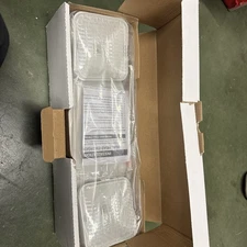 BATTERY-POWERED EMERGENCY LIGHTING FIXTURE, DUAL 6V/5.4-W LAMPS, White/cream