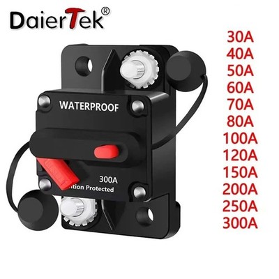 Wasserdicht Auto Leitungsschutzschalter Sicherung Reset 30-300 A 12V-48V DC Auto Boot Auto IP67
