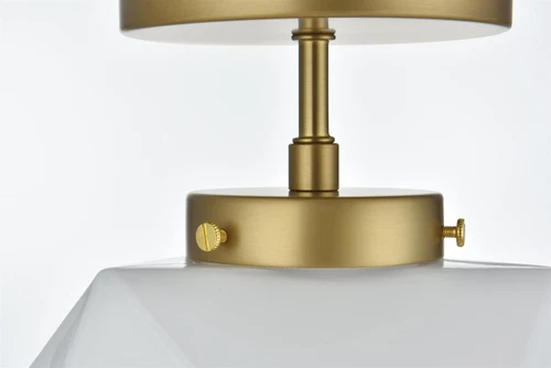 Living District Lawrence 10" Flush Mount Frosted White Shade In Satin Gold - Picture 5 of 9