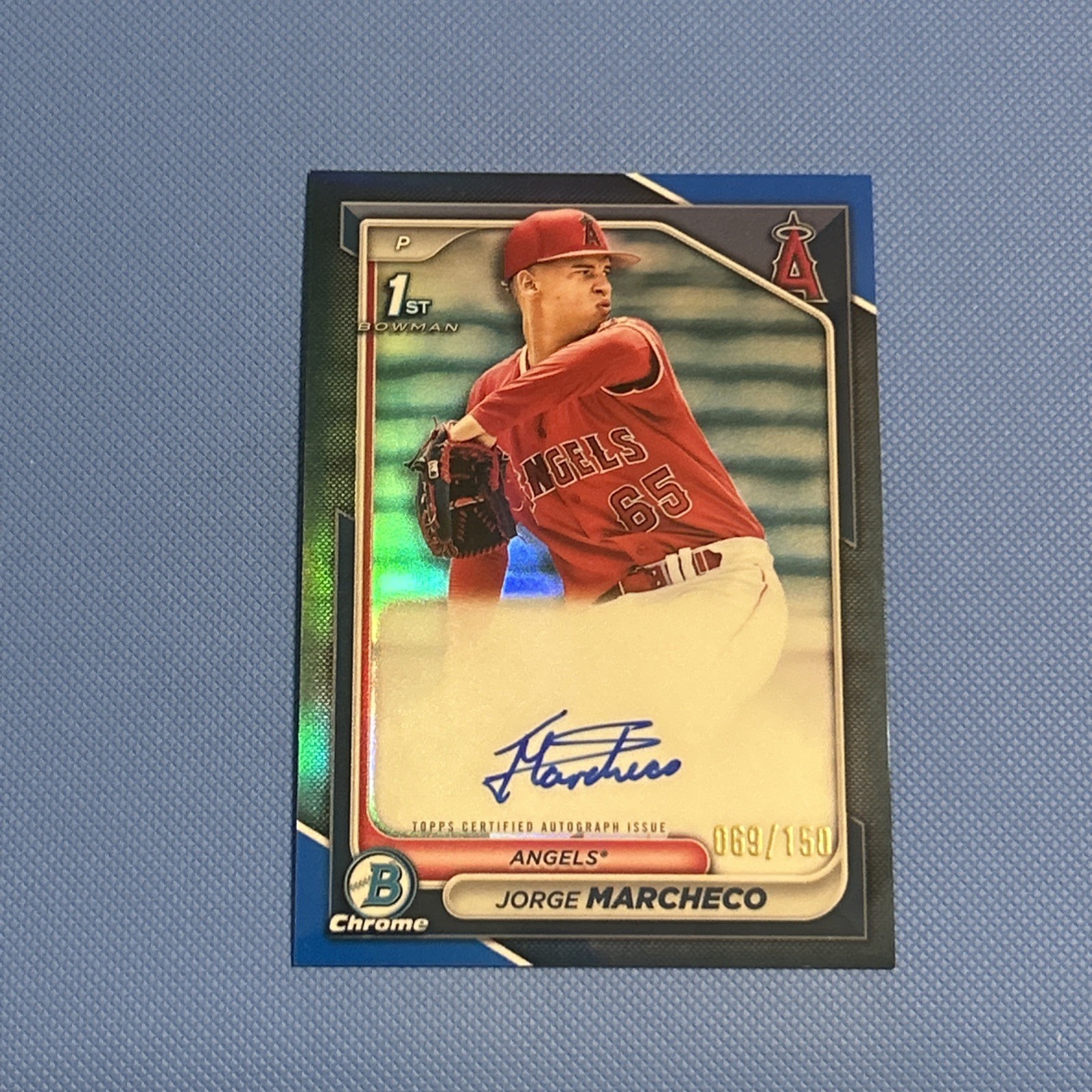 2024 Bowman - Jorge Marcheco 1st Bowman Chrome Auto Blue Refractor /150 #CPA-JMH