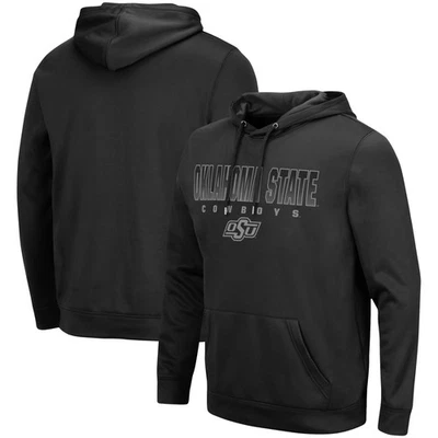 Men's Colosseum Black Oklahoma State Cowboys Blackout 3.0 Pullover Hoodie - Image 1 of 3