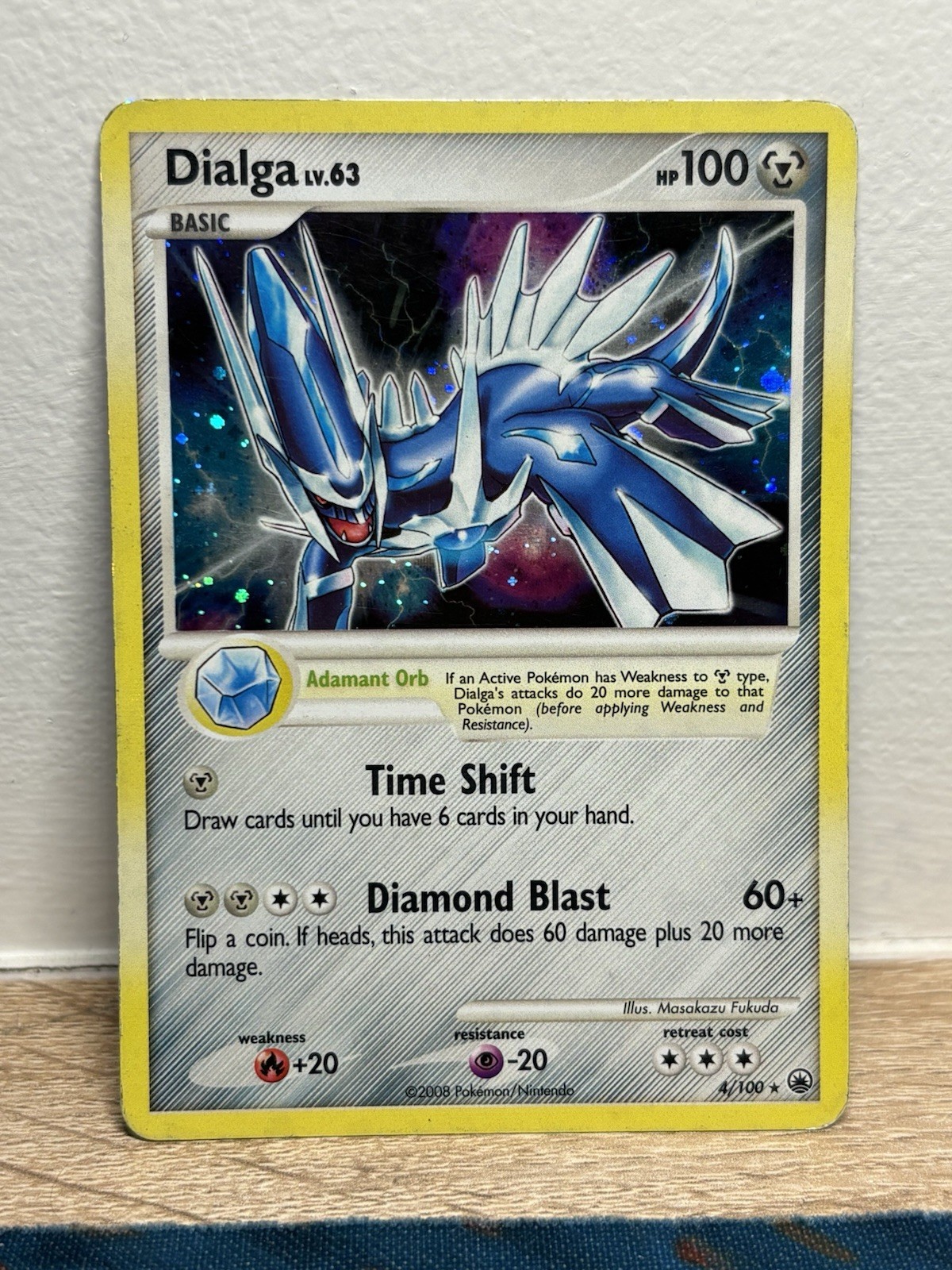 Dialga LV.63 4/100 Holo Rare Diamond Pearl Majestic Dawn 2008 Pokemon Card MP