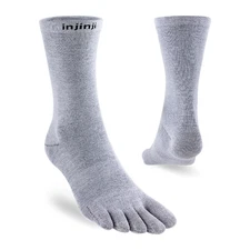 Injinji Unisex Liner Coolmax Crew Comfortable Toesocks, Gray, Size Options