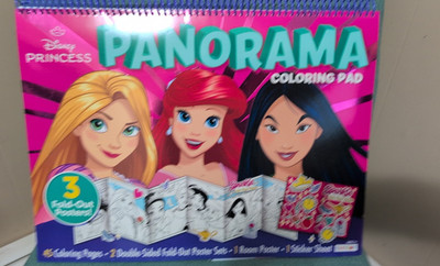 Disney Princess Giant Coloring Activity Pad Panorama Fold Out Poster & Stickers