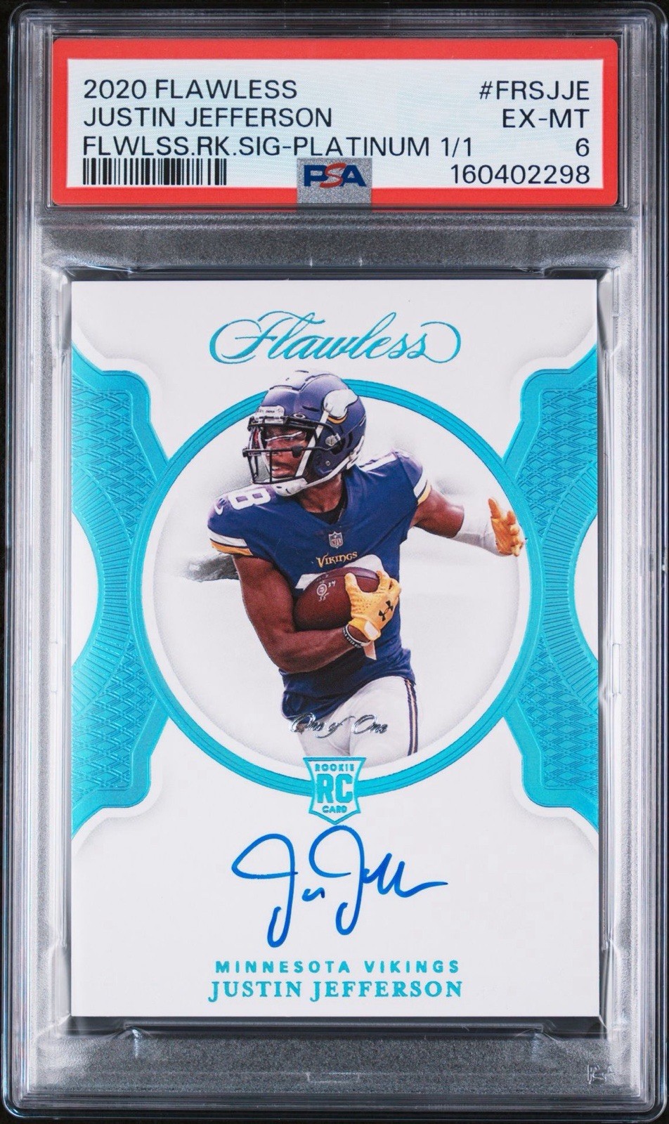 Justin Jefferson Panini Flawless Rookie Signatures #FRSJJE Platinum
