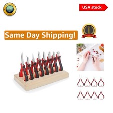 Complete 8-Piece Jewelry Pliers Kit for All Crafting Needs - With Wood Holder