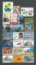 5 ) SPAIN 2000/20 : ALBUM PAGE WITH COMMEMORATIVE STAMPS USED IN EURO - THEMATIC