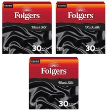 Folgers Black Silk Dark Roast K-Cup Coffee Pods, 30 Count, 240g 3 Pack