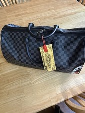 Sprayground Sharks In Paris Split Duffle Black Bag Checkered Black Monogram