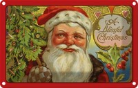 Blechschild 20X30 Cm Santa Claus Tannenbaum Deko Geschenk Metall Schild