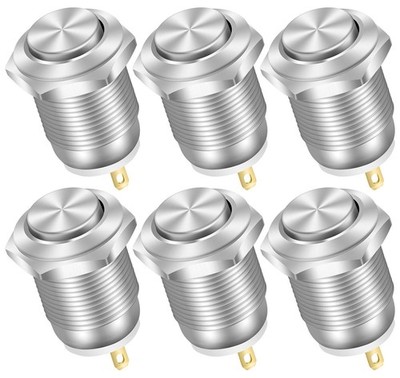 6pcs 12mm Momentary Push Button Switch 12V Waterproof Power Pushbutton Small ...