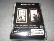 HALLOWEEN SPOOKY VILLAGE WINDOW DECOR-CVS-35" X 60"-2 PACK-BRAND NEW