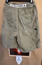 Tommy Hilfiger men  s green M swim trunks flat solid drawstring mesh-brief-liner