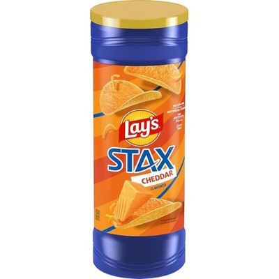 Lay s Stax Potato Crisps Chips, Cheddar, Gluten Free, 5.5 Oz Canister