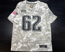 Large Jason Kelce #62 Salute To Service Arctic Camo Jersey Philadelphia Eagles